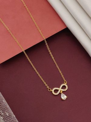 Imitation American Diamond Infinity Pendant Chain