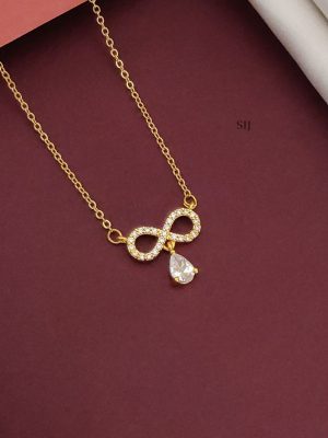 Imitation American Diamond Infinity Pendant Chain