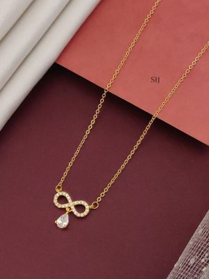 Imitation American Diamond Infinity Pendant Chain