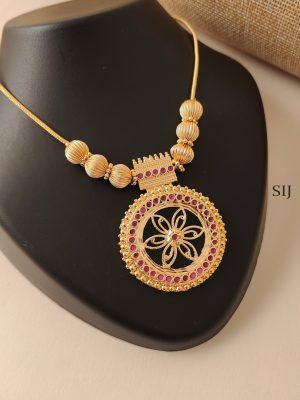 Palakka with Floral Pendant Chain Set