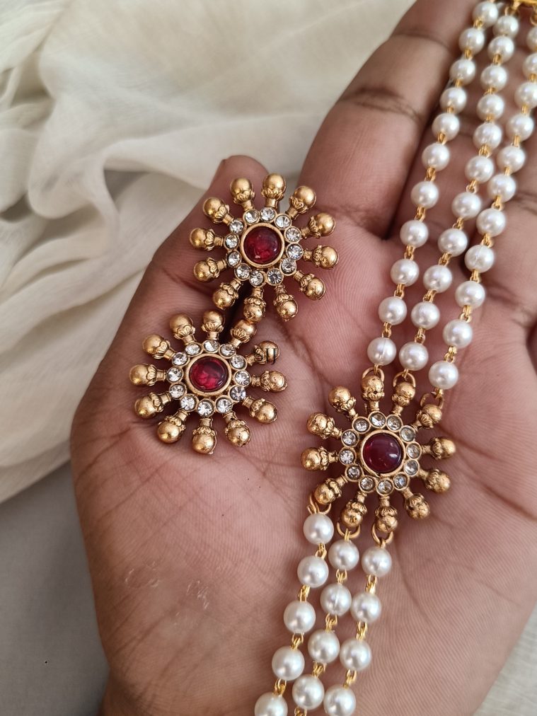 3 Layer Pearl Choker Set