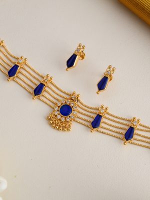 Blue Stone Nagapadam Palakka Choker
