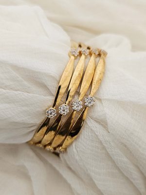 Gold Covering Diamond Look Alike CZ Bangles