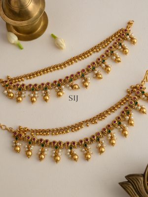 Gold Finish Mango Design Multi Color Bridal Mattal