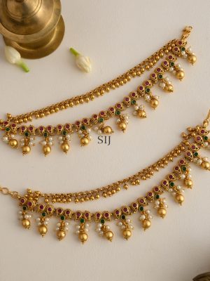 Gold Finish Mango Design Multi Color Bridal Mattal