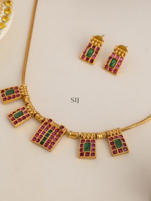 Gold Finish Multicolor Kemp Necklace