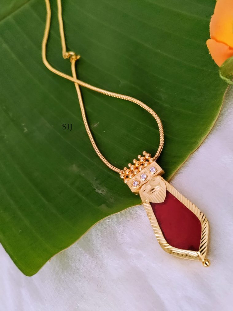 Gold Plated Kerala Style Nagapadam Pendant Chain
