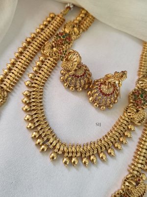 Gold Plated Peacock Motif Vivaha Bridal Combo Set