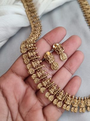 Lakshmi Kaasu Temple Long Necklace
