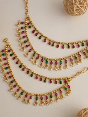 Multicolor Pearl Drop Drop Shaped 2 Layered Mattal