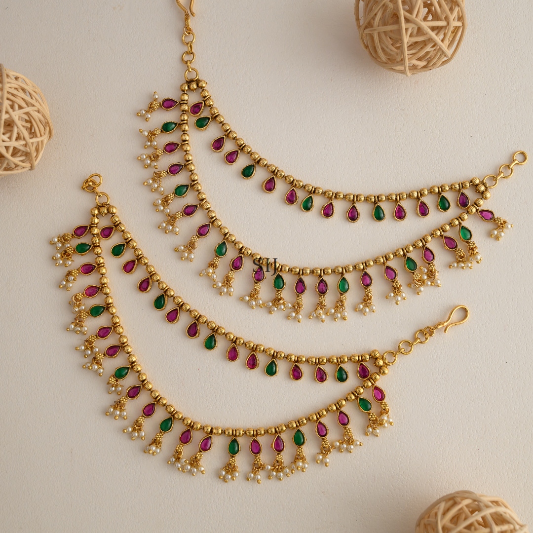 Multicolor Pearl Drop Drop Shaped 2 Layered Mattal