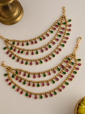 Multicolor Stone Drop 3 Layered Mattal