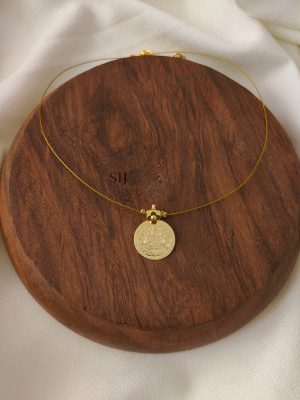 Temple Lakshmi Coin Invisible Necklace