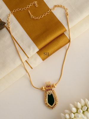 Traditional Green Stone Nagapadam Necklace