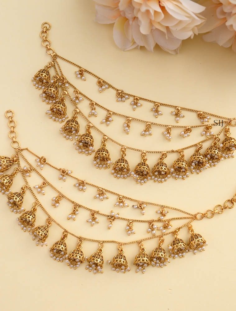 Three Layers Pearl and Jhumkas Mattals