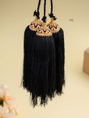 Gold Look Alike White Stones Bridal Jada Kunjalam