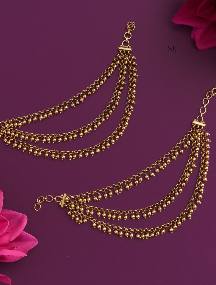 Antique Three Layers Mattals with Gold Beads