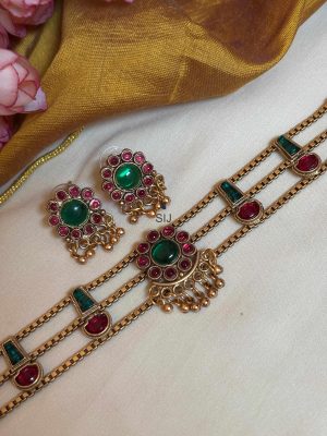 Imitation Kemp Stones Pendant Choker