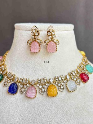 Victorian Finish Multi Color Stones Necklace