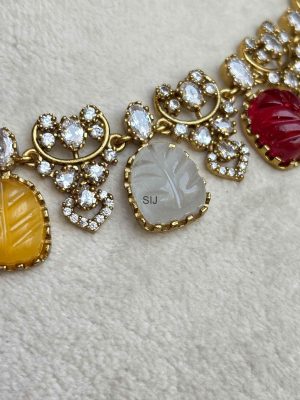 Victorian Finish Multi Color Stones Necklace