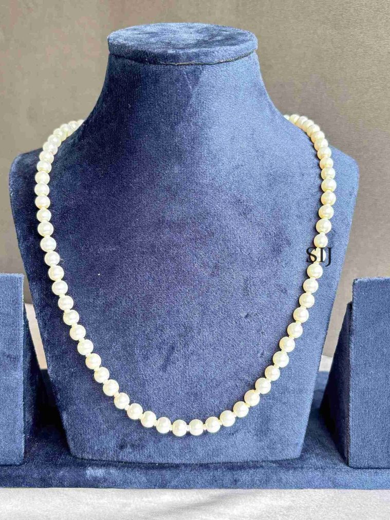 Gold Finish White Pearl Chain Set