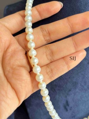 Gold Finish White Pearl Chain Set