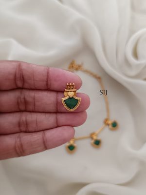 Gold Finish Green Enamel Kerala Palakka Necklace