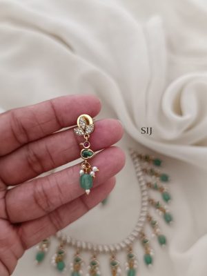 White AD And Mint Stones Necklace