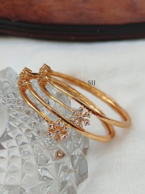 Gold Flower Bangles