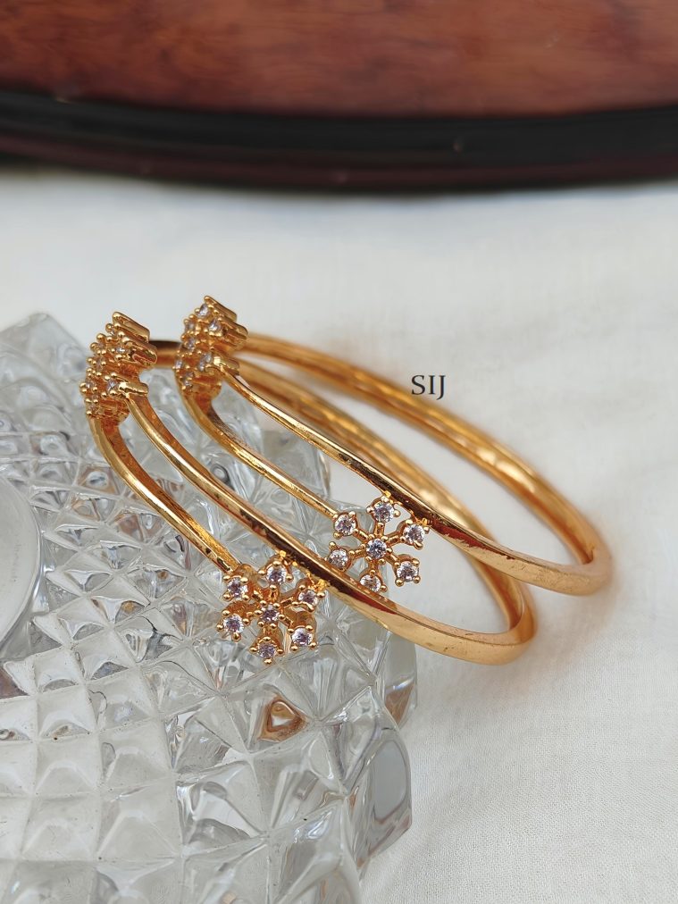 Gold Flower Bangles