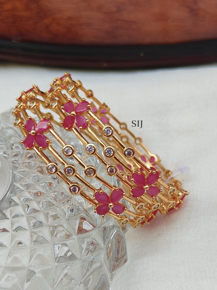 Ruby Flowers Bangles