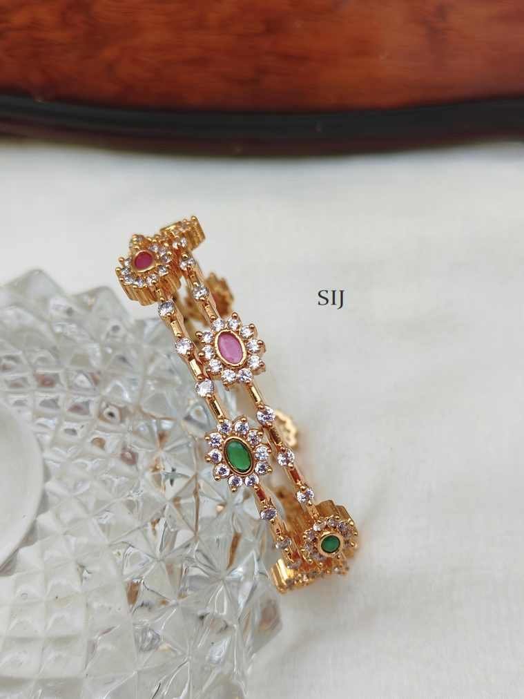 AD Ruby Emerald Bangles