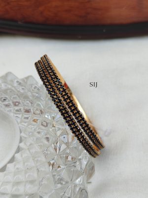 Double layer black stones Bangles