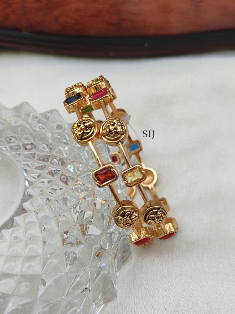 Navratna Antique Lakshmi Bangles