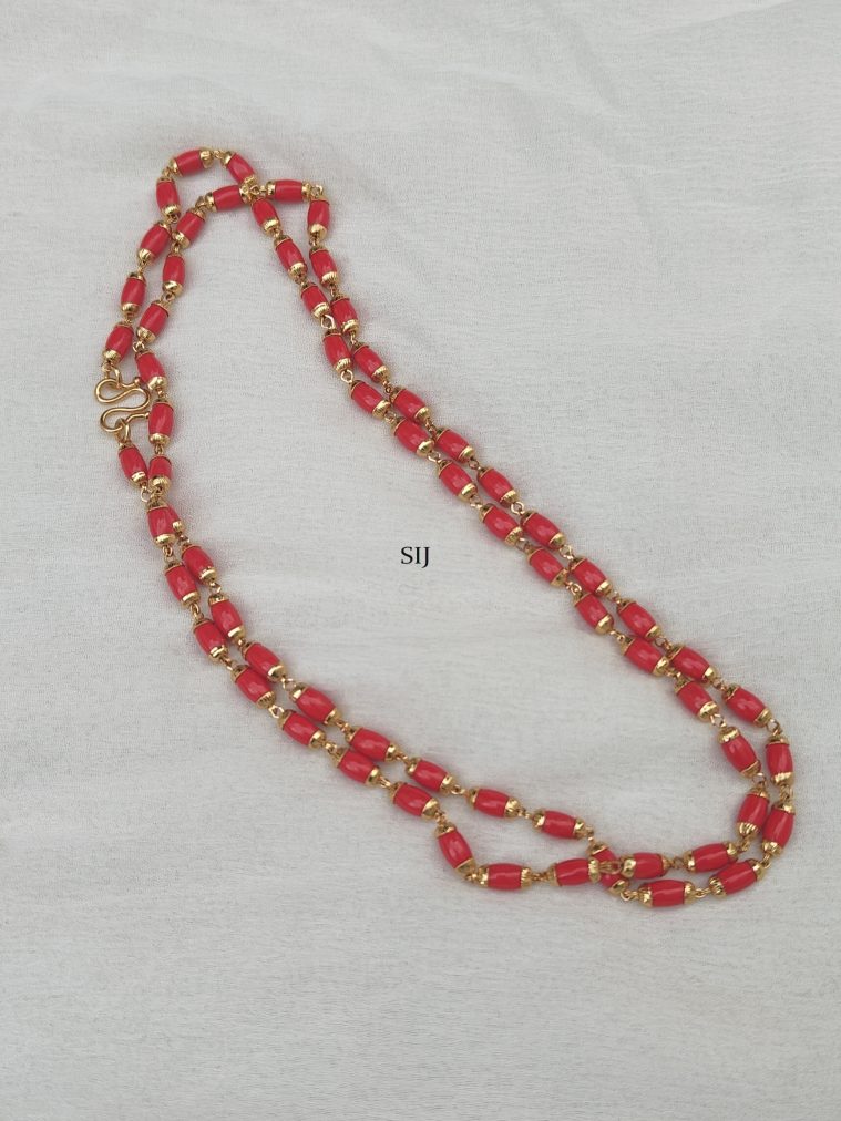 Imitation Two Layers Artificial Coral Beads Chain