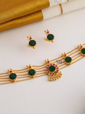 Round Palakka High Neck Choker