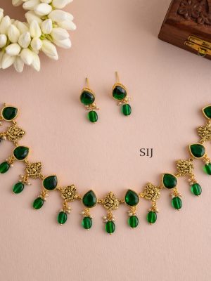 Emerald Green Ganesha Motifs Necklace
