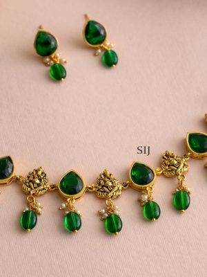 Emerald Green Ganesha Motifs Necklace