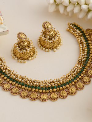 Lakshmi Coin with Guttapusalu Necklace