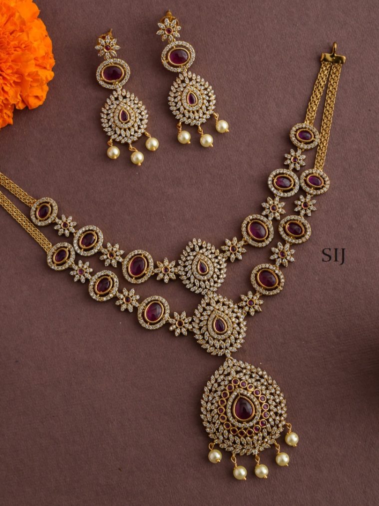 Imitation 2 Layered Ruby Stones Necklace