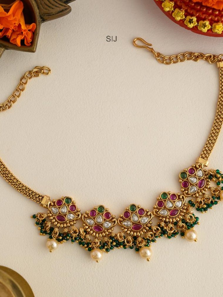 Gold Look Alike Kemp Stones Choker