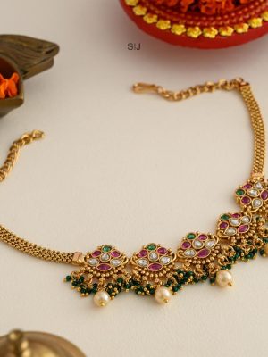 Gold Look Alike Kemp Stones Choker