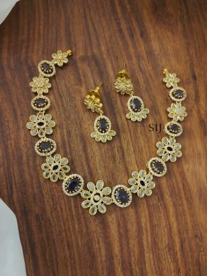 Imitation Floral Purple Victorian Necklace