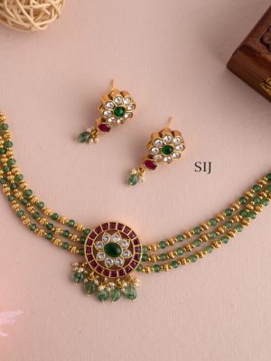 Imitation Green Beaded Choker