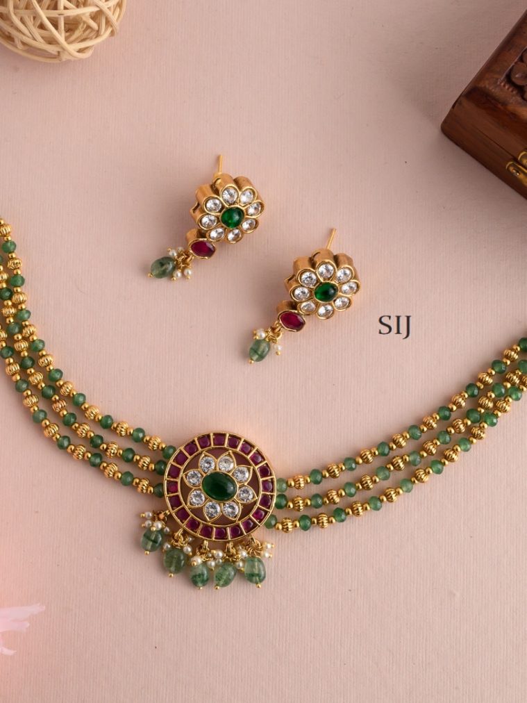 Imitation Green Beaded Choker