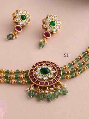Imitation Green Beaded Choker