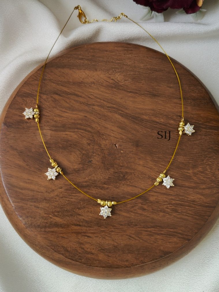 Imitation White AD Stones Invisible Necklace