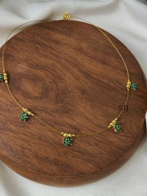Green AD Stones Invisible Necklace