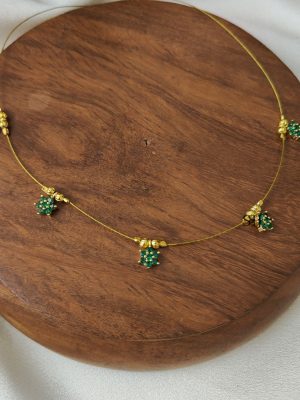 Green AD Stones Invisible Necklace