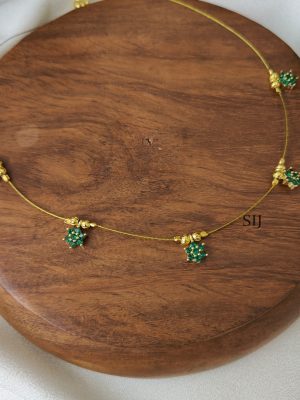 Green AD Stones Invisible Necklace